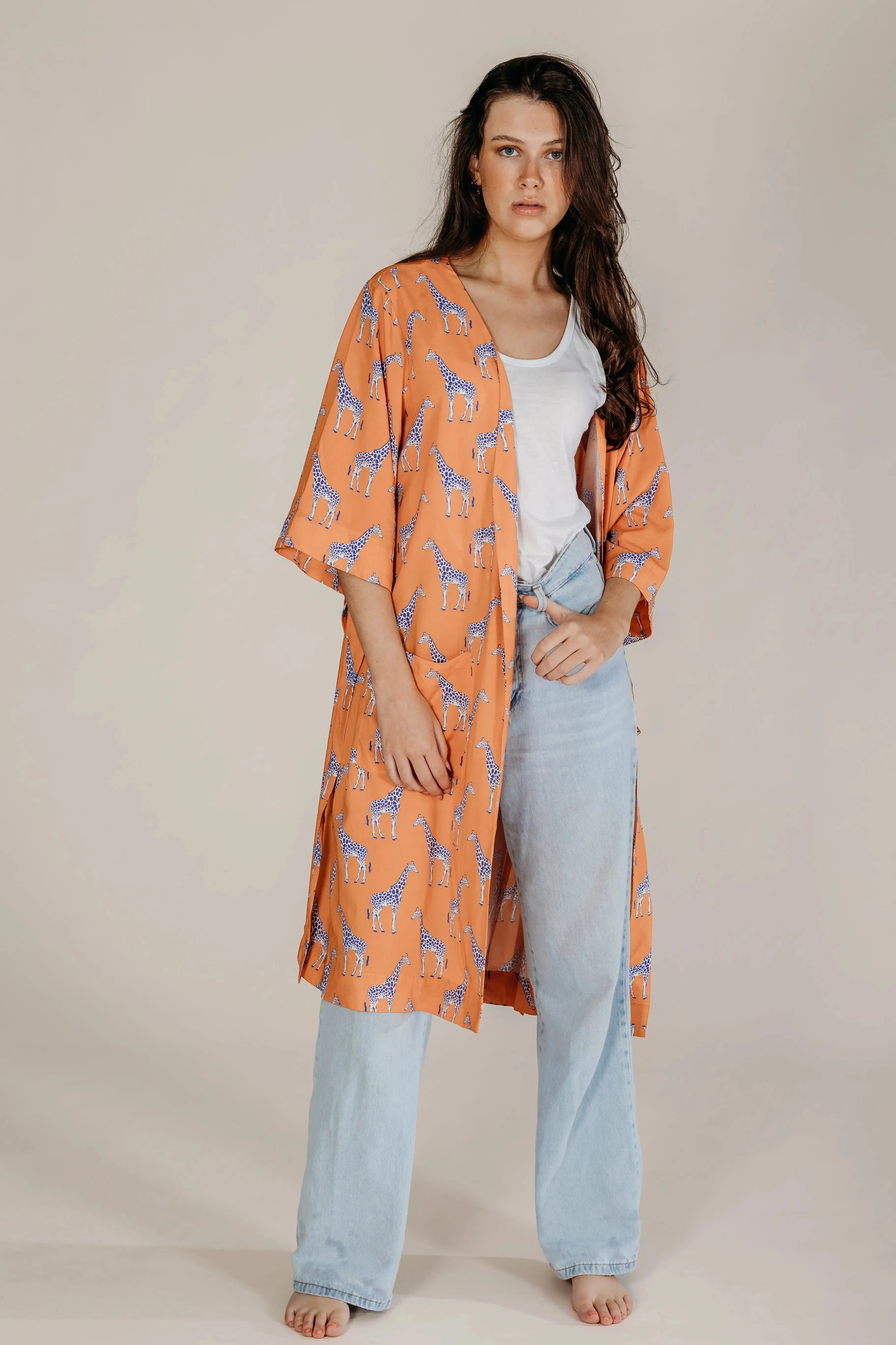 Zoya Orange Giraffe Robe